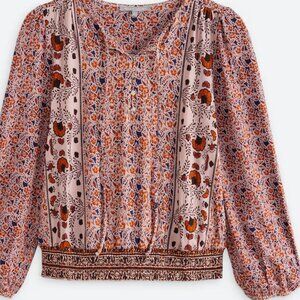 Colie Printed Henley Knit Top